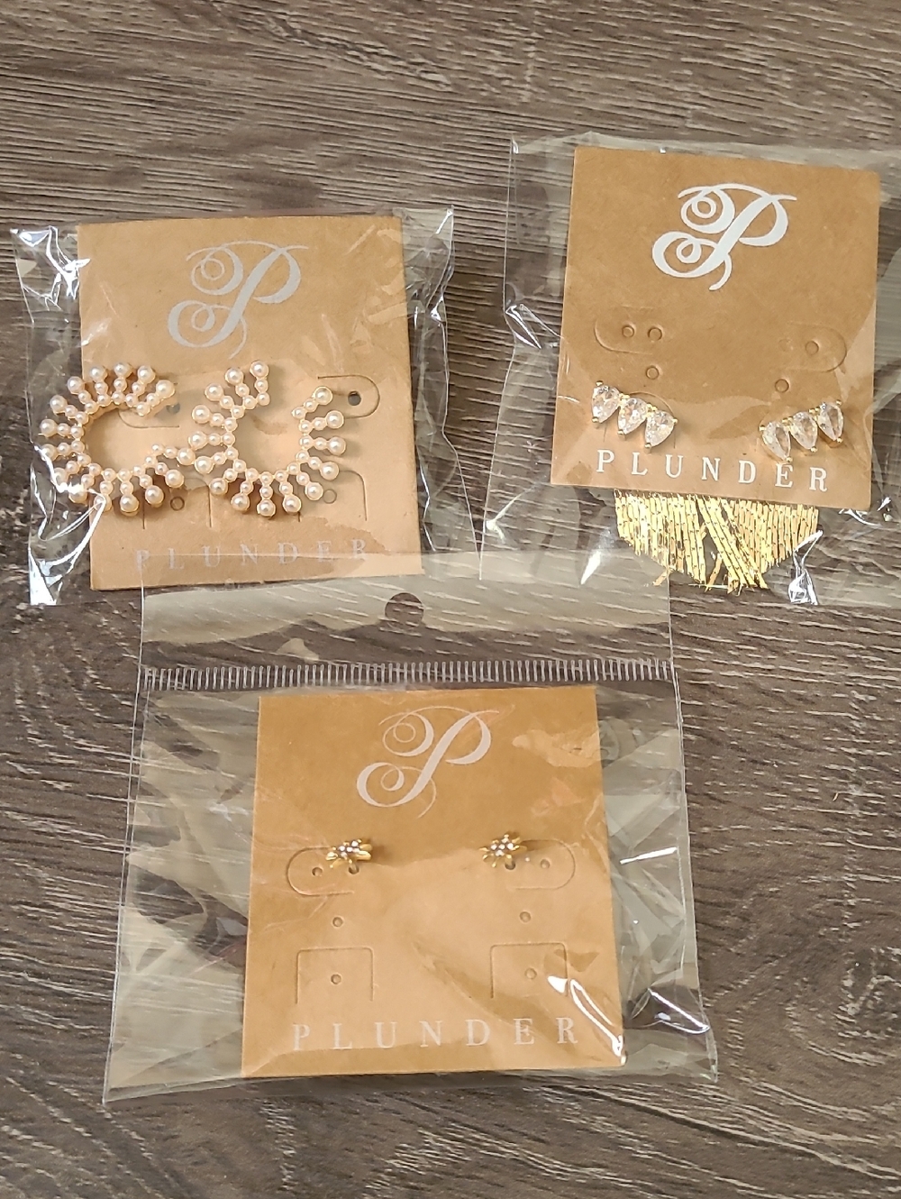 Plunder Set Of 3 Pairs Of Earrings